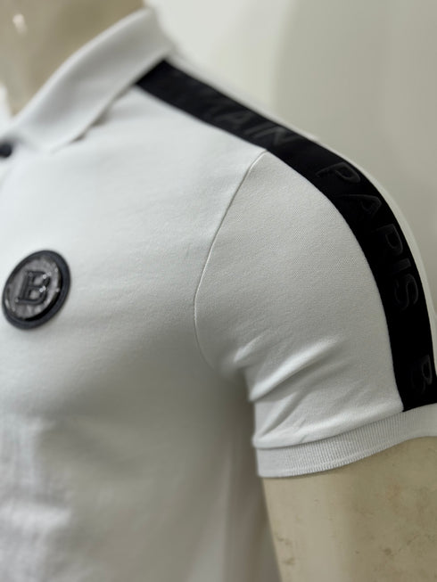 BALMAIN SLIM FIT LOGO PATCH POLO SHIRT